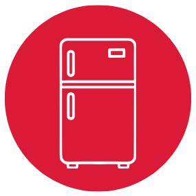 Icon of a magnet sticking to refrigerator illustration showing direct mail recall.