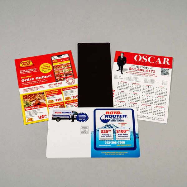 Targeted magnet mailer postcard with variable data printing for personalized direct mail campaigns.